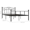 sengestel 140x200 cm metal sort