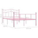 sengestel 120x200 cm metal pink