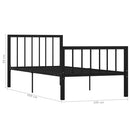 sengestel 100x200 cm metal sort