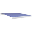 kassettemarkise m. motor 350x250 cm blå og hvid