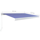 manuel kassettemarkise 350x250 cm blå og hvid