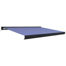 kassettemarkise m. motor 350x250 cm blå og hvid