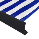 kassettemarkise m. motor 350x250 cm blå og hvid