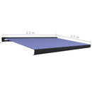 kassettemarkise m. motor 350x250 cm blå og hvid