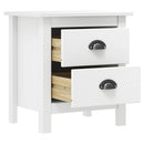 sengebord Hill 2 stk. 46x35x49,5 cm massivt fyrretræ hvid