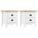 sengebord Hill 2 stk. 46x35x49,5 cm massivt fyrretræ hvid