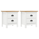 sengebord Hill 2 stk. 46x35x49,5 cm massivt fyrretræ hvid