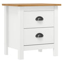sengebord Hill 2 stk. 46x35x49,5 cm massivt fyrretræ hvid