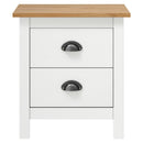 sengebord Hill 2 stk. 46x35x49,5 cm massivt fyrretræ hvid
