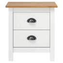 sengebord Hill 2 stk. 46x35x49,5 cm massivt fyrretræ hvid