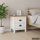 sengebord Hill 2 stk. 46x35x49,5 cm massivt fyrretræ hvid