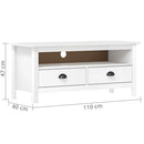 tv-bord Hill 110x40x47 cm massivt fyrretræ hvid