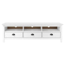 tv-bord Hill 158x40x47 cm massivt fyrretræ hvid