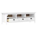 tv-bord Hill 158x40x47 cm massivt fyrretræ hvid