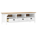 tv-bord Hill 158x40x47 cm massivt fyrretræ hvid