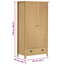 klædeskab med 2 låger Hill 89x50x170 cm massivt fyrretræ