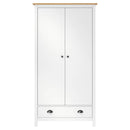 klædeskab med 2 låger Hill 89x50x170 cm massivt fyrretræ hvid