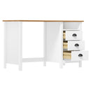 skrivebord Hill med 3 skuffer 120x50x74 cm massivt fyrretræ