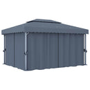 pavillon med gardin 4x3 m aluminium antracitgrå