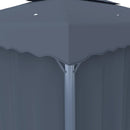 pavillon med gardin 4x3 m aluminium antracitgrå