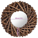 vægspejl 40 cm teak rund