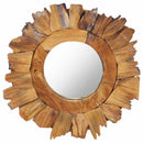 vægspejl 40 cm teak rund