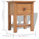 natborde 2 stk. 36x30x47 cm massivt egetræ