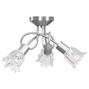 loftlampe transparente glasskærme til 3 E14-pærer tulipanform