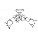 loftlampe transparente glasskærme til 3 E14-pærer tulipanform