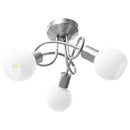 loftlampe med keramiske lampeskærme til 3 E14-pærer hvid