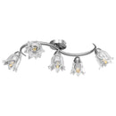 loftlampe transparente glasskærme til 5 E14-pærer tulipanform