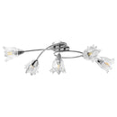 loftlampe transparente glasskærme til 5 E14-pærer tulipanform