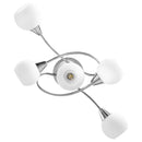 loftlampe med keramiske lampeskærme til 5 E14-pærer hvid