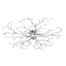 loftslampe med krystalblade akryl til 5 E14-pærer hvid