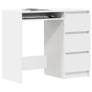skrivebord 90x45x76 cm konstrueret træ hvid
