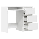 skrivebord 90x45x76 cm konstrueret træ hvid