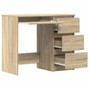 skrivebord 90x45x76 cm konstrueret træ sonoma-eg