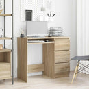 skrivebord 90x45x76 cm konstrueret træ sonoma-eg