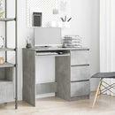 skrivebord 90x45x76 cm konstrueret træ betongrå