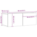 tv-bord 80x30x30 cm konstrueret træ hvid