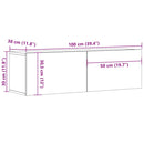 tv-bord 100x30x30 cm konstrueret træ betongrå