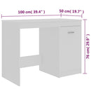 skrivebord 100x50x76 cm konstrueret træ hvid