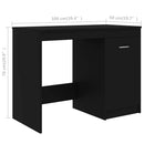 skrivebord 100x50x76 cm konstrueret træ sort