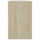 skrivebord 100x50x76 cm konstrueret træ hvid og sonoma-eg