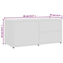 tv-bord 80x34x36 cm konstrueret træ hvid