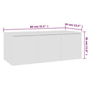 tv-bord 80x34x30 cm konstrueret træ hvid
