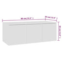tv-bord 80x34x30 cm konstrueret træ hvid