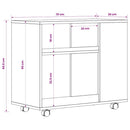 sidebord 70x35x60,5 cm konstrueret træ hvid
