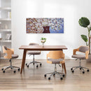lærredsprint blomster i vase 150x60 cm flerfarvet
