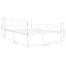 sengestel 120x200 cm metal hvid